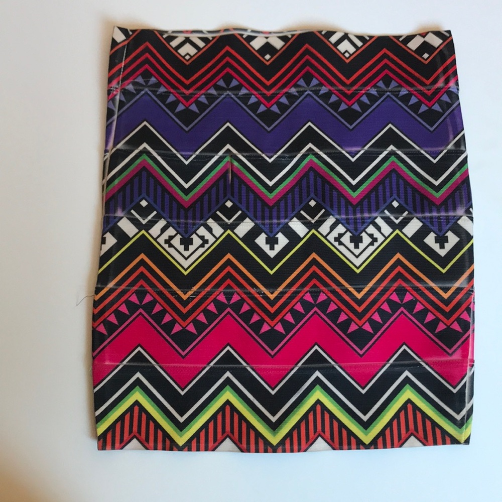 Chevron multi color mini bandage skirt
